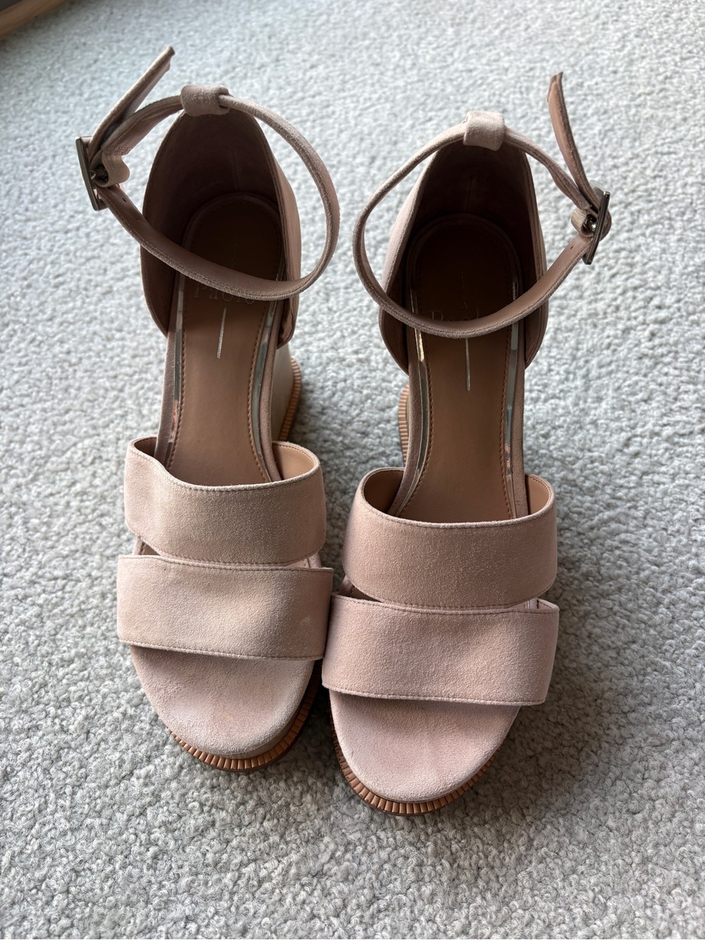 Paolo Nude Blush Ankle-Strap Block Heel Sandals